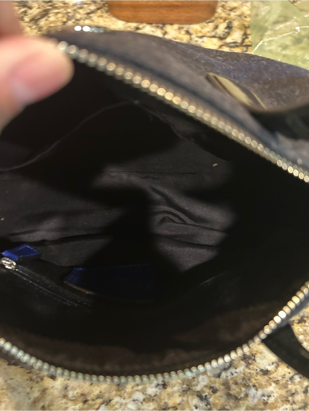 Coach 2013 Wool Stripe F24784 Charcoal Cobalt Blue Satchel Handbag Purse Rare. - Picture 5 of 12